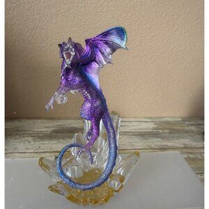 Franklin Mint Michael Whelan Keeper of the Crystal Dragon Purple Figurine 5.5"